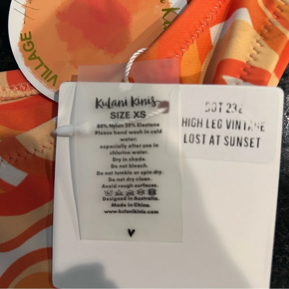 Kulani Kinis Orange and White Swim Sarong - Picture 4 of 6